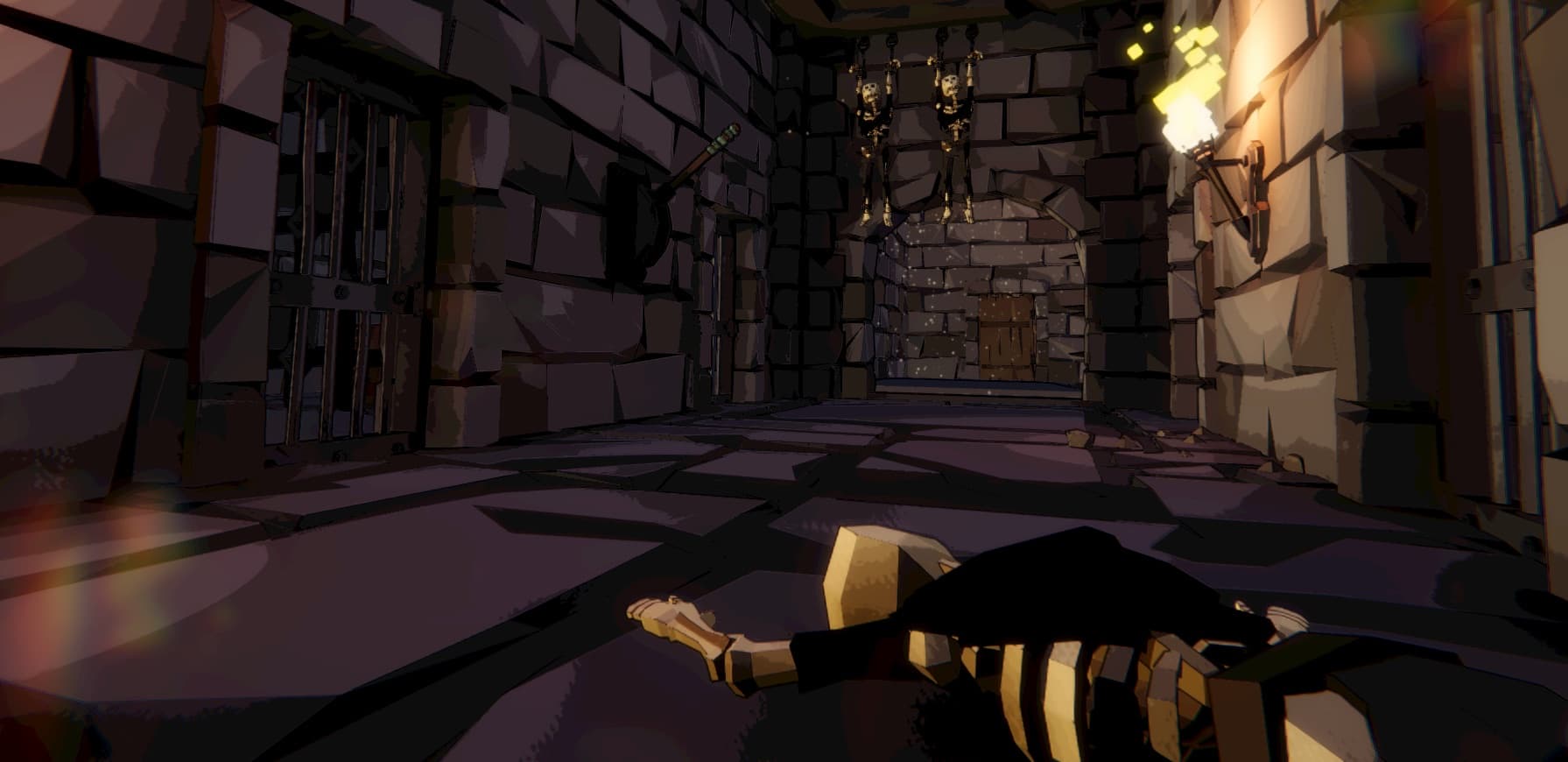 Official Fell & Sell scene inside the torchlit Shallow Dungeon